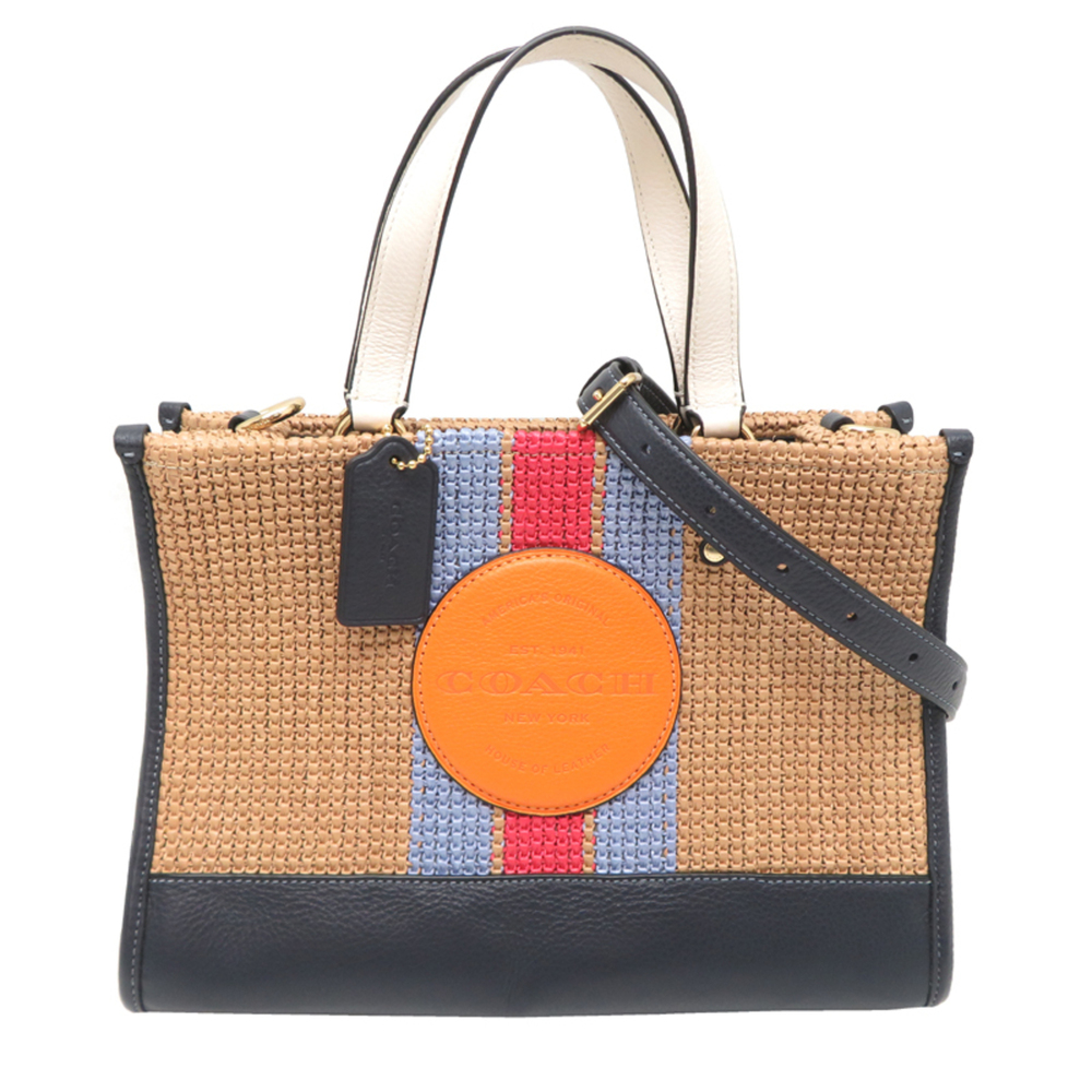 Coach Dempsey Carryall with Patch Women's Handbag CA203 Straw Brown